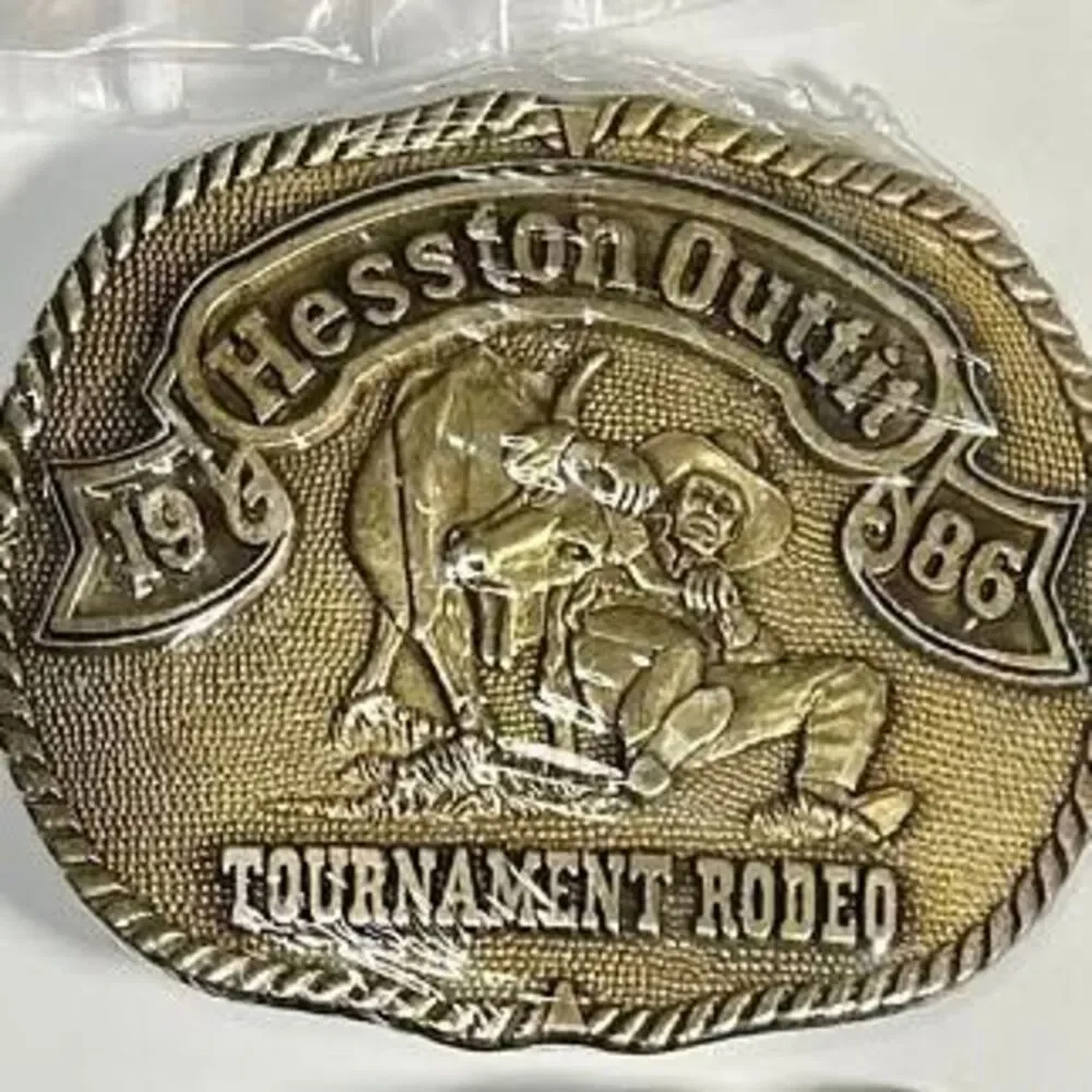 Hesston Belt Buckles-NEW Wholesale Lot of 9 (1981-2005) 6 Large-and 3 Small